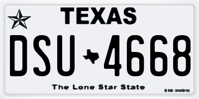TX license plate DSU4668