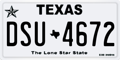 TX license plate DSU4672