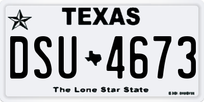 TX license plate DSU4673