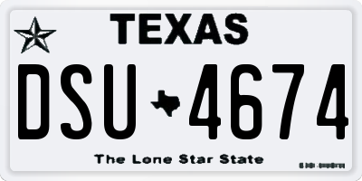 TX license plate DSU4674