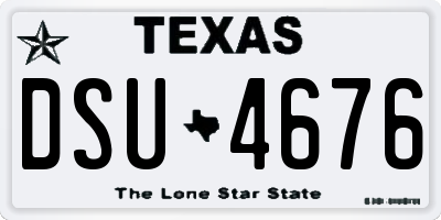 TX license plate DSU4676