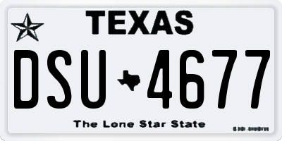TX license plate DSU4677