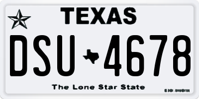 TX license plate DSU4678