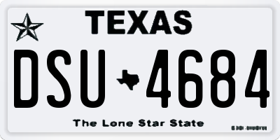 TX license plate DSU4684