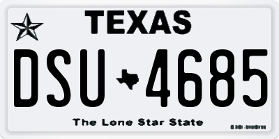 TX license plate DSU4685