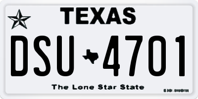 TX license plate DSU4701