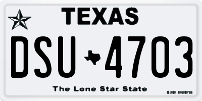 TX license plate DSU4703