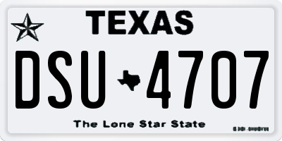 TX license plate DSU4707
