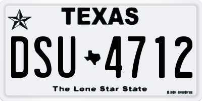TX license plate DSU4712