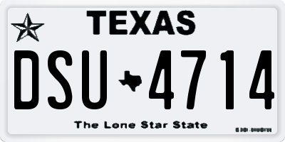TX license plate DSU4714