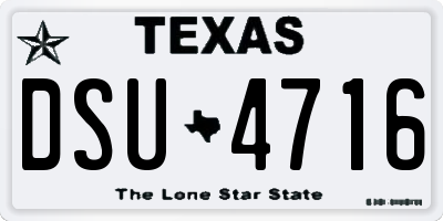 TX license plate DSU4716