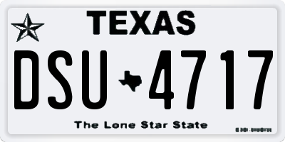 TX license plate DSU4717