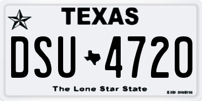 TX license plate DSU4720