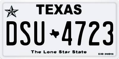 TX license plate DSU4723