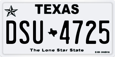 TX license plate DSU4725
