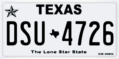 TX license plate DSU4726
