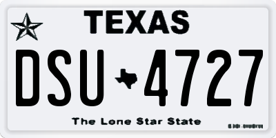 TX license plate DSU4727