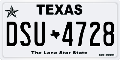 TX license plate DSU4728