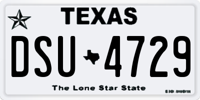 TX license plate DSU4729