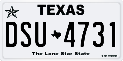 TX license plate DSU4731