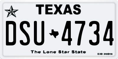 TX license plate DSU4734