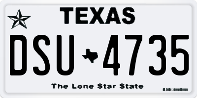 TX license plate DSU4735