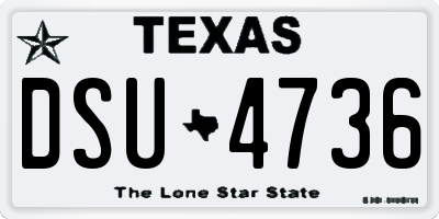 TX license plate DSU4736