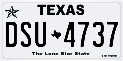 TX license plate DSU4737