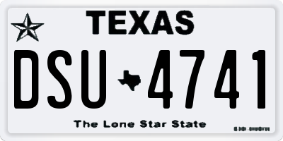 TX license plate DSU4741