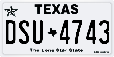 TX license plate DSU4743