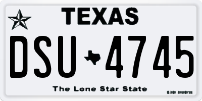 TX license plate DSU4745