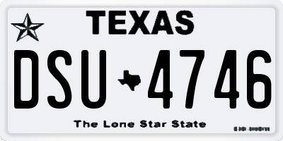 TX license plate DSU4746
