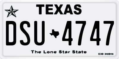 TX license plate DSU4747