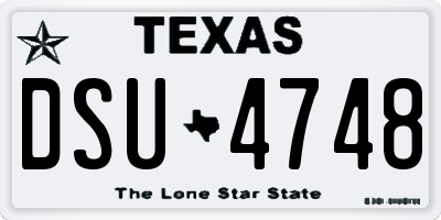 TX license plate DSU4748