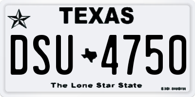 TX license plate DSU4750