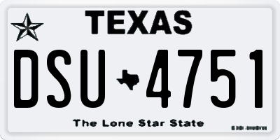 TX license plate DSU4751