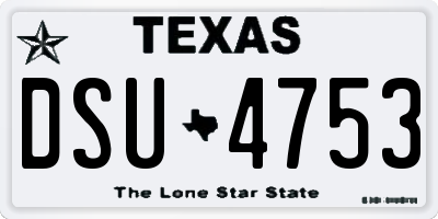 TX license plate DSU4753