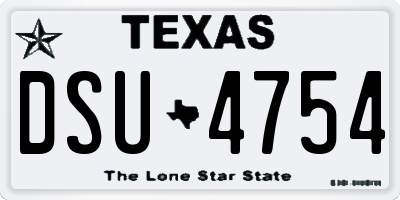 TX license plate DSU4754