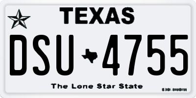 TX license plate DSU4755