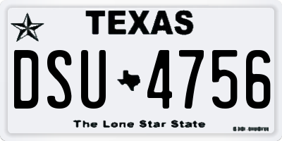 TX license plate DSU4756