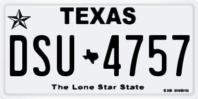 TX license plate DSU4757