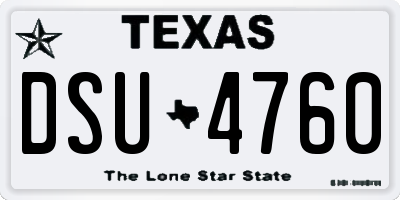 TX license plate DSU4760