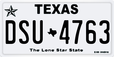 TX license plate DSU4763