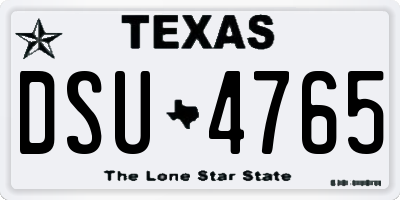 TX license plate DSU4765