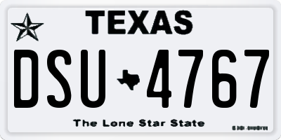 TX license plate DSU4767