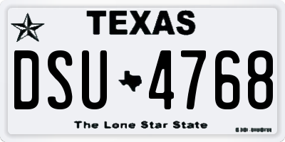 TX license plate DSU4768