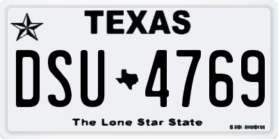 TX license plate DSU4769