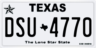 TX license plate DSU4770