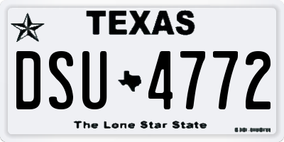 TX license plate DSU4772