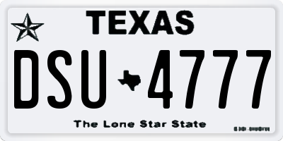 TX license plate DSU4777